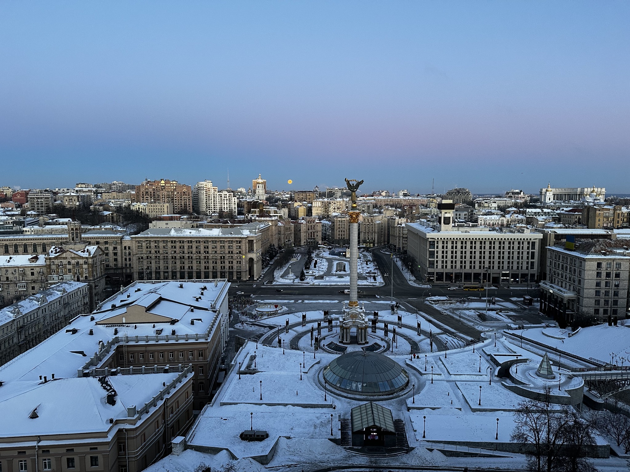 Maidan Nezalezhnosti in de sneeuw